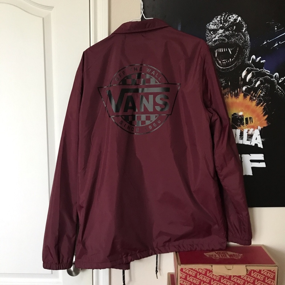 Vans maroon coaches jacket windbreaker